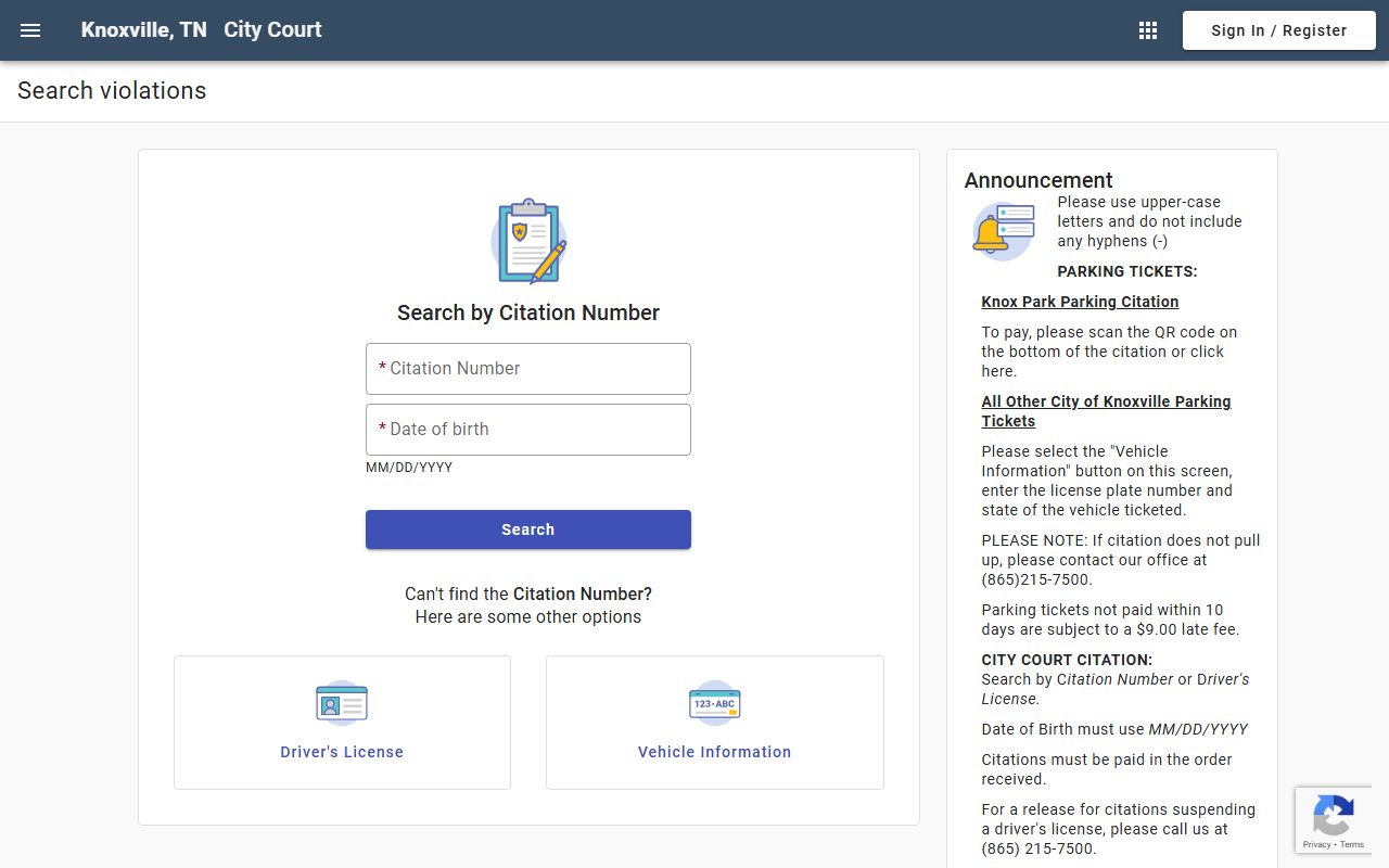 Knoxville court search portal for bench warrants