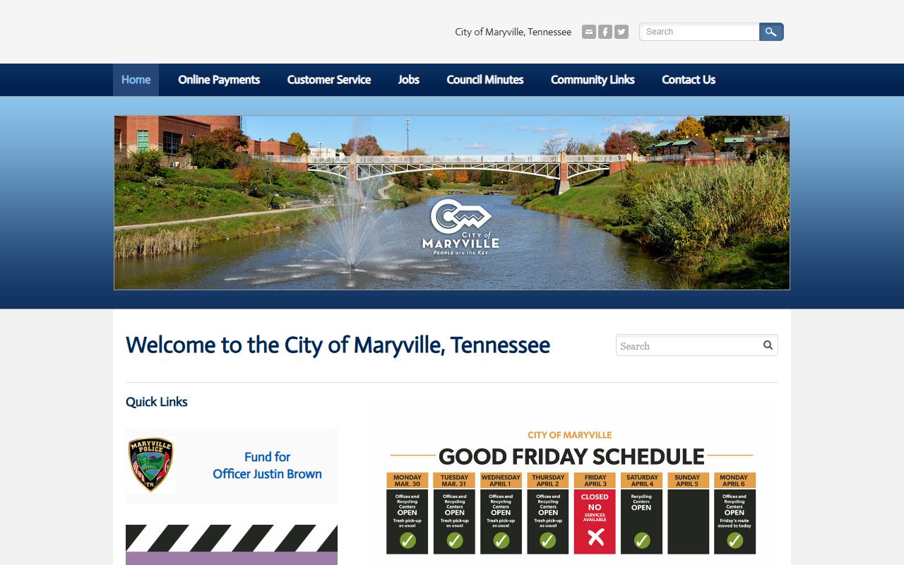 City of Maryville website for bench warrant searches