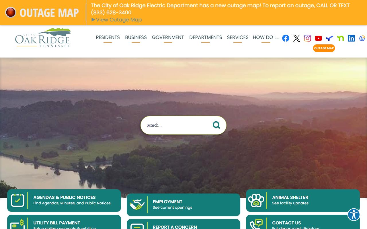 City of Oak Ridge website for bench warrant searches