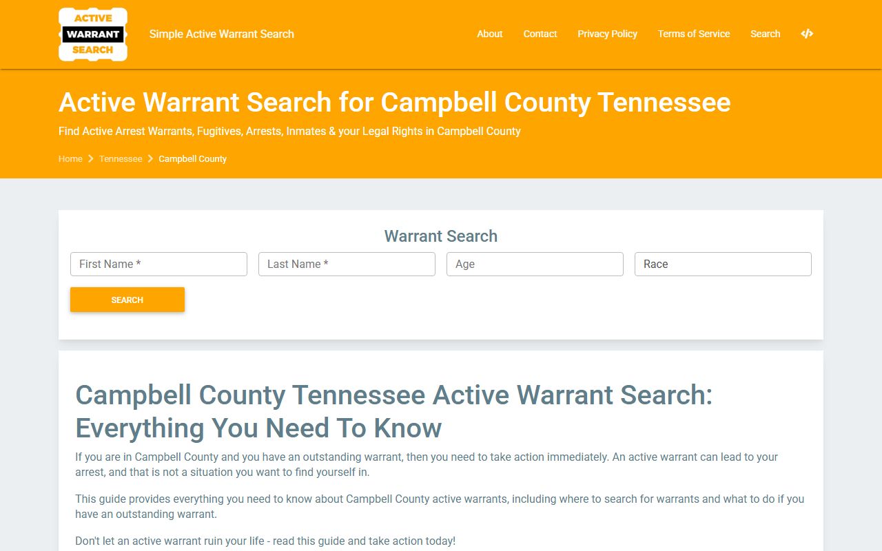 Campbell County warrant search for bench warrants