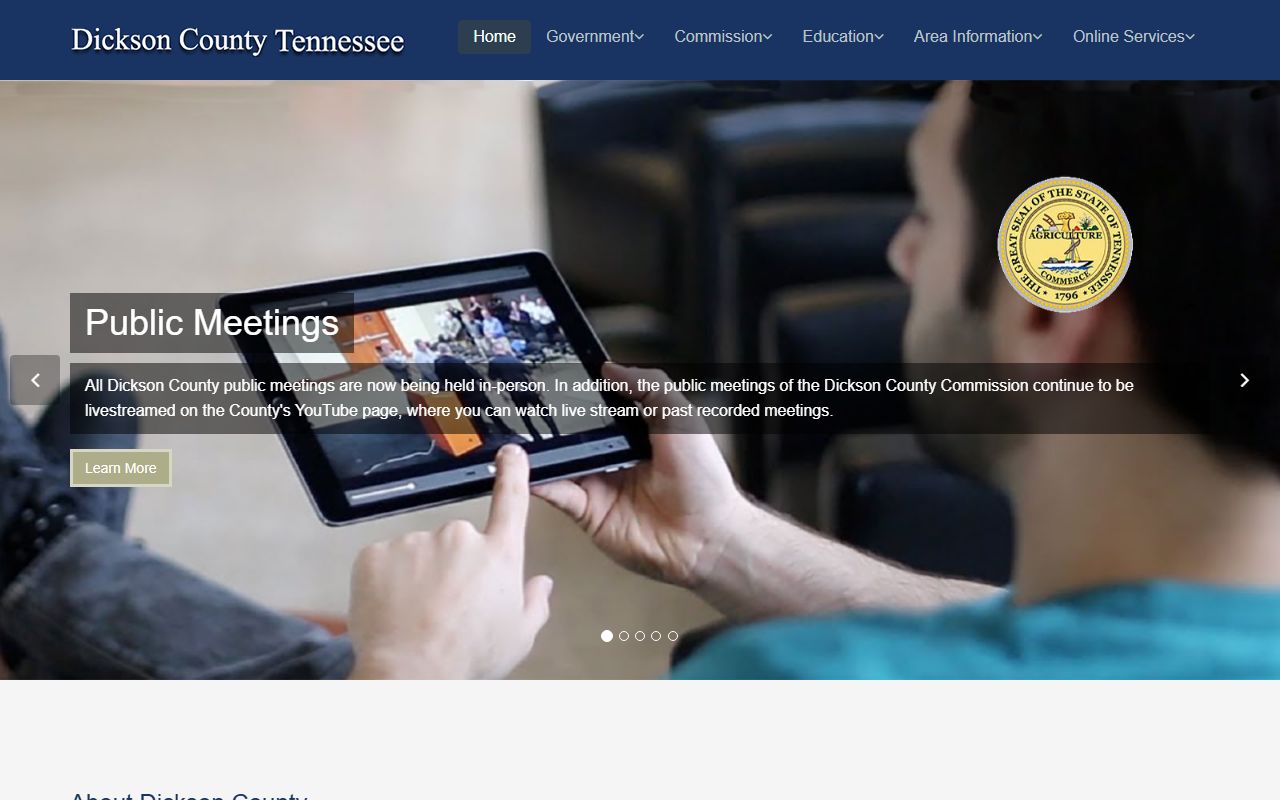 Dickson County government website for bench warrant records