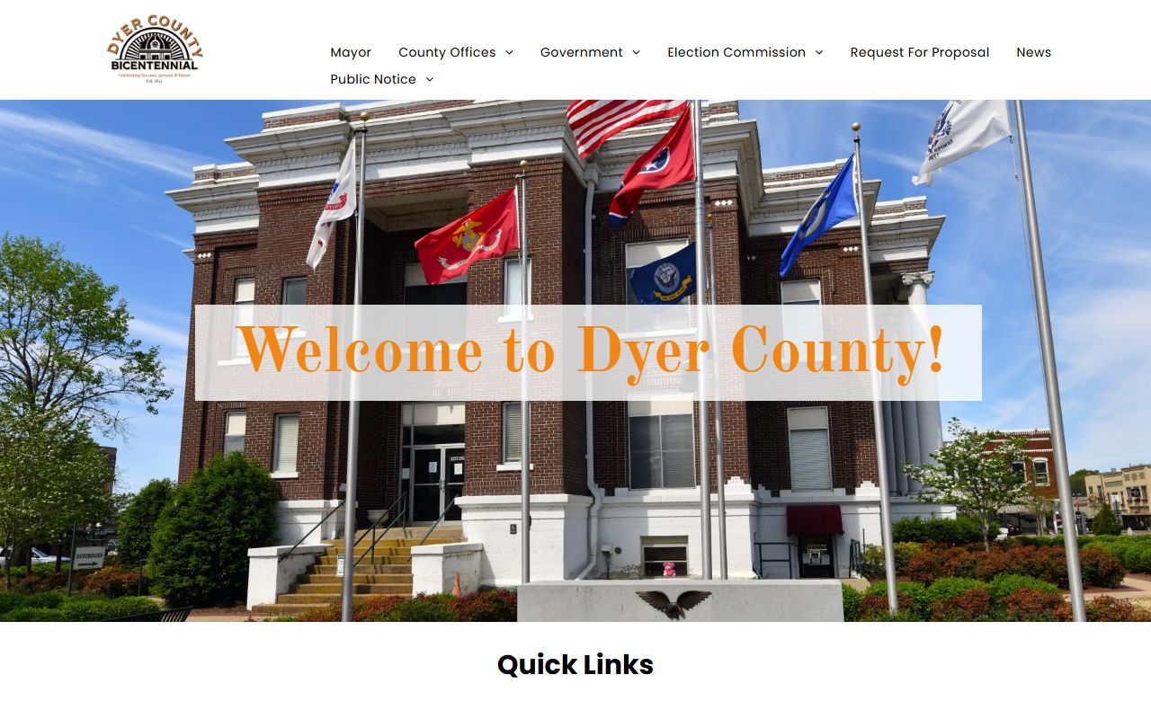 Dyer County government website for bench warrant resources