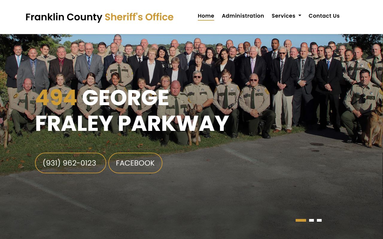 Franklin County Sheriff's Office website for bench warrants