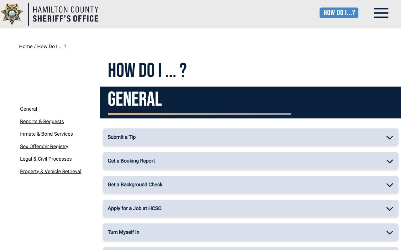 Hamilton County Sheriff how do I page for warrant lookups