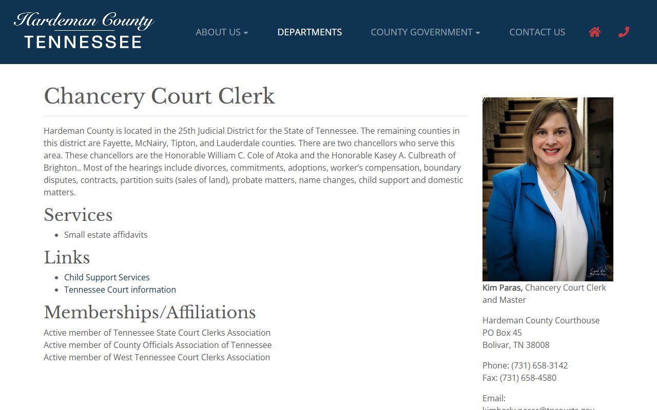 Hardeman County Chancery Court Clerk page