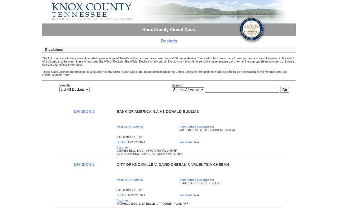 Knox County bench warrants knox county circuit court docket search