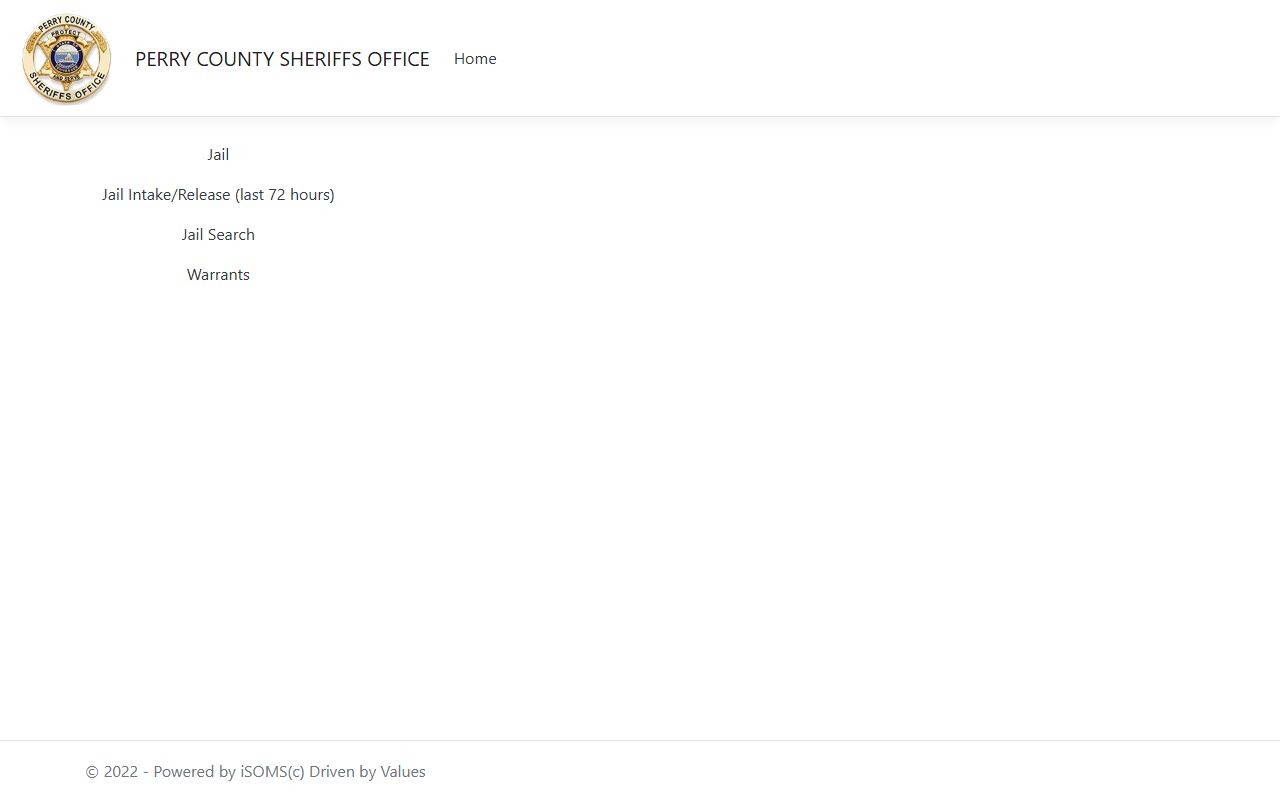 Perry County iSOMS Portal for bench warrant searches