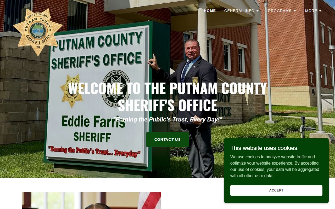 Putnam County Sheriff's Office website for bench warrants
