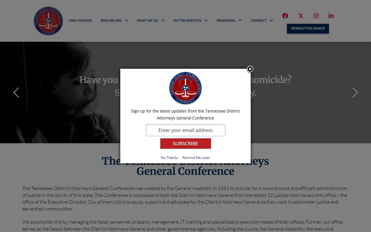 Tennessee District Attorneys General Conference bench warrant resources